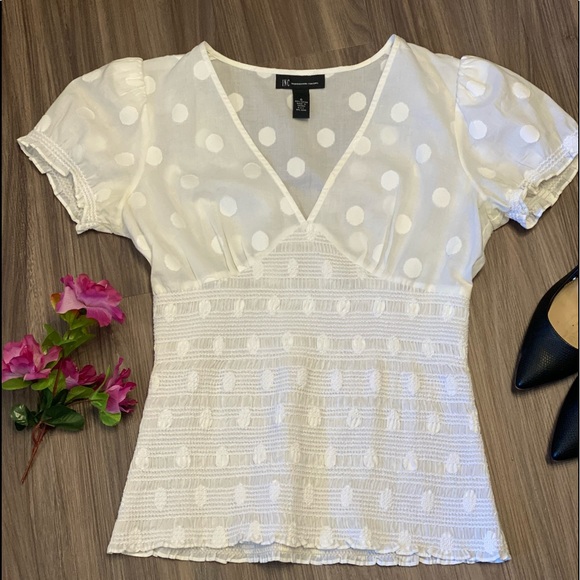 INC Polka Dotted Cotton Flared Skirt & Top Set - Picture 3 of 7